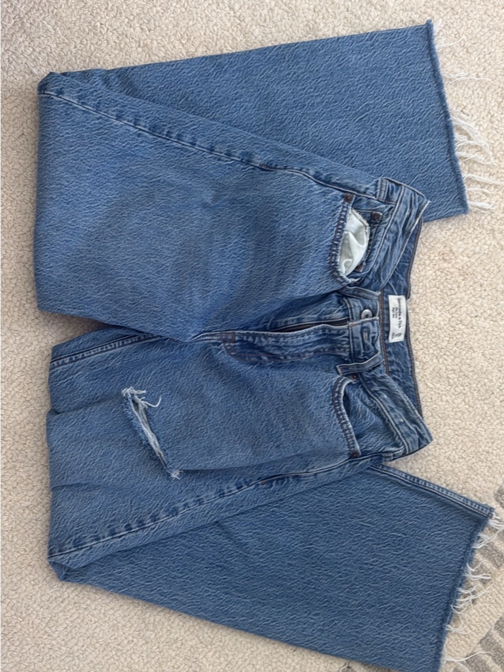 Abercrombie & Fitch Straight-Leg Blue Denim Jeans